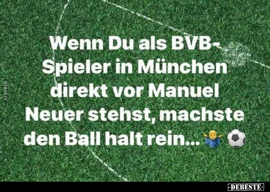 Wenn Du als BVB-Spieler in München direkt vor Manuel Neuer.. - Lustige Bilder | DEBESTE.de