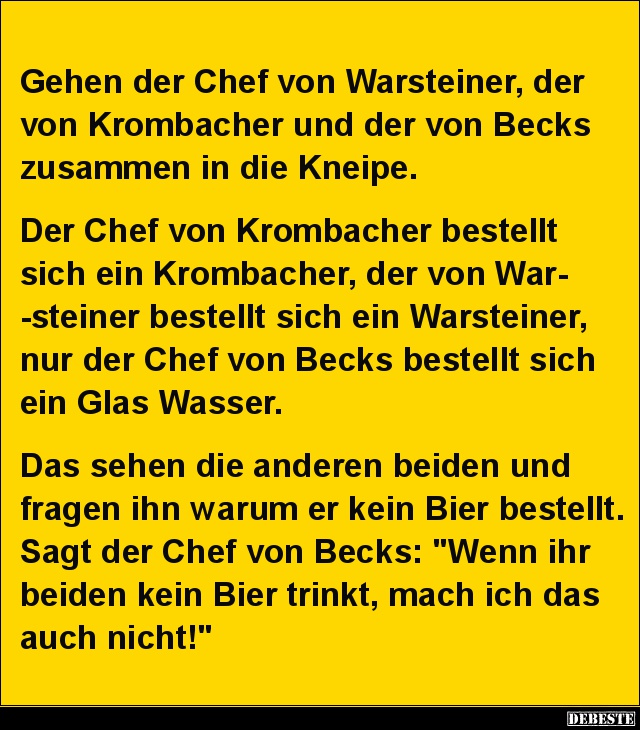 Gehen der Chef von Warsteiner, der von Krombacher.. - Lustige Bilder | DEBESTE.de