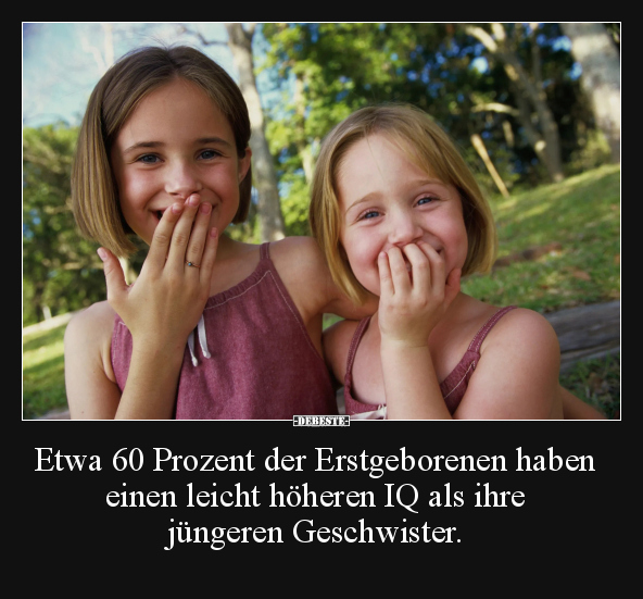 Etwa 60 Prozent der Erstgeborenen haben.. - Lustige Bilder | DEBESTE.de