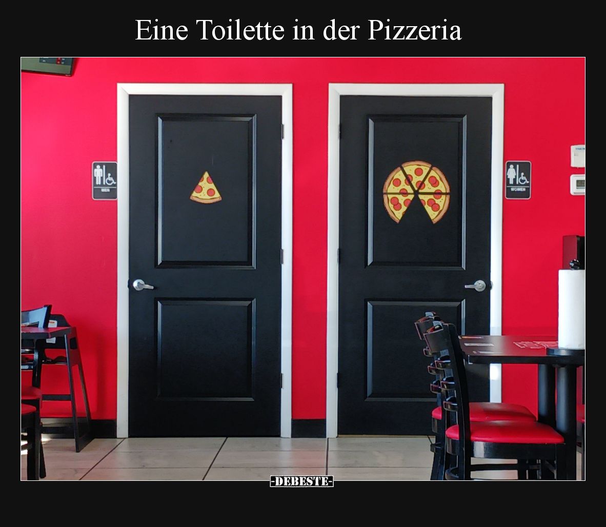 Eine Toilette in der Pizzeria