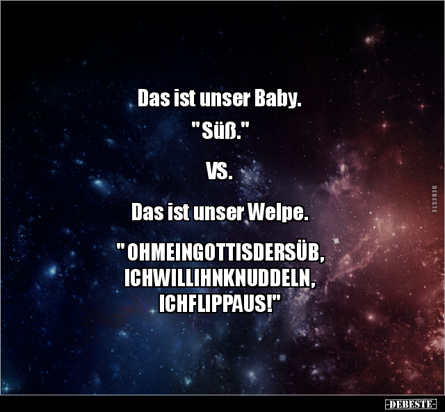Das ist unser Baby " Süß."  VS.  Das ist unser Welpe.. - Lustige Bilder | DEBESTE.de