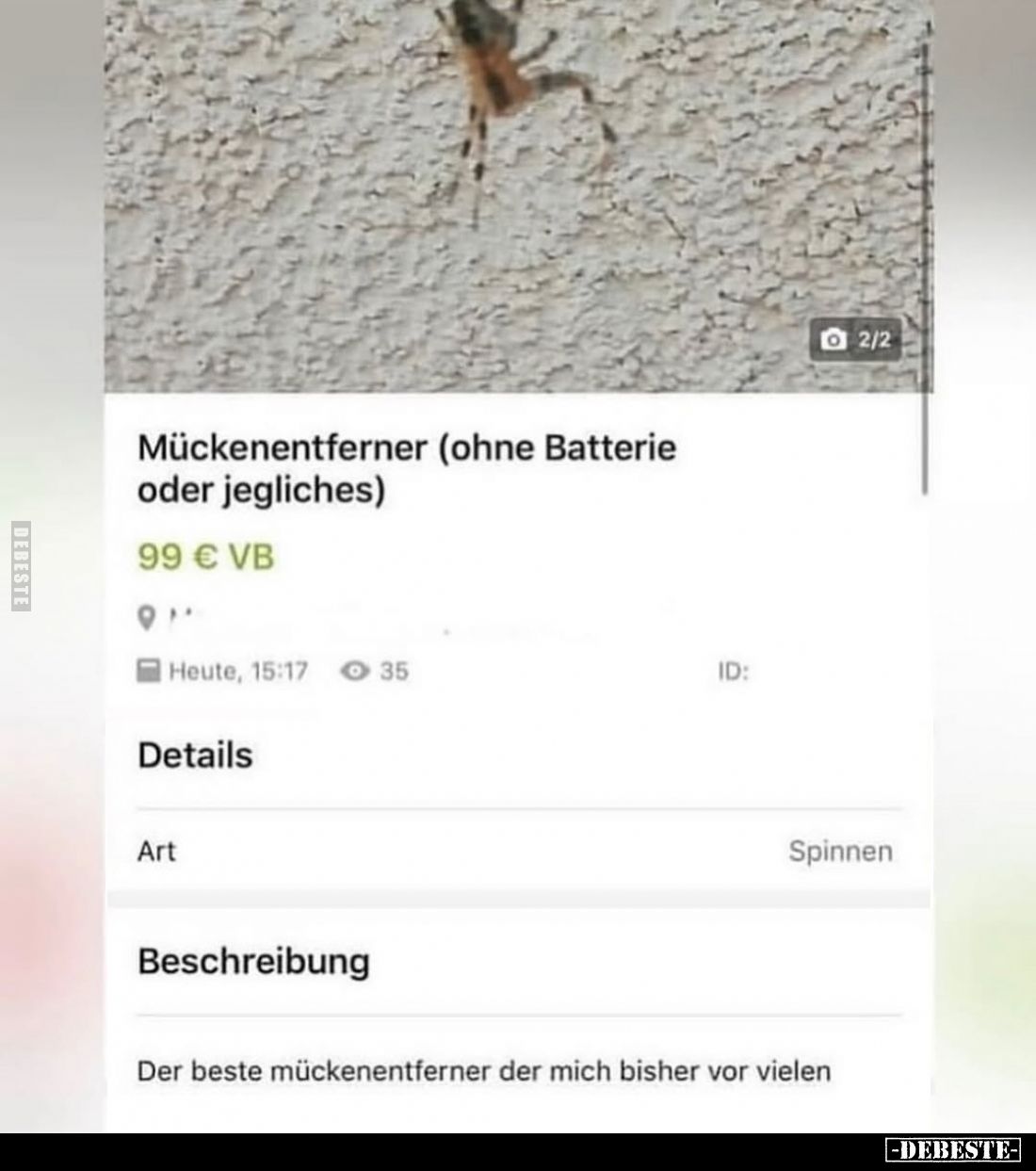 Mückenentferner (ohne Batterie oder jegliches). - Der beste Mückenentferner der mich bisher vor vielen.