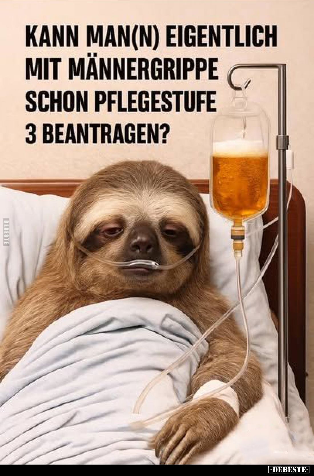 Kann man(n) eigentlich mit Männergrippe schon Pflegestufe 3 beantragen?