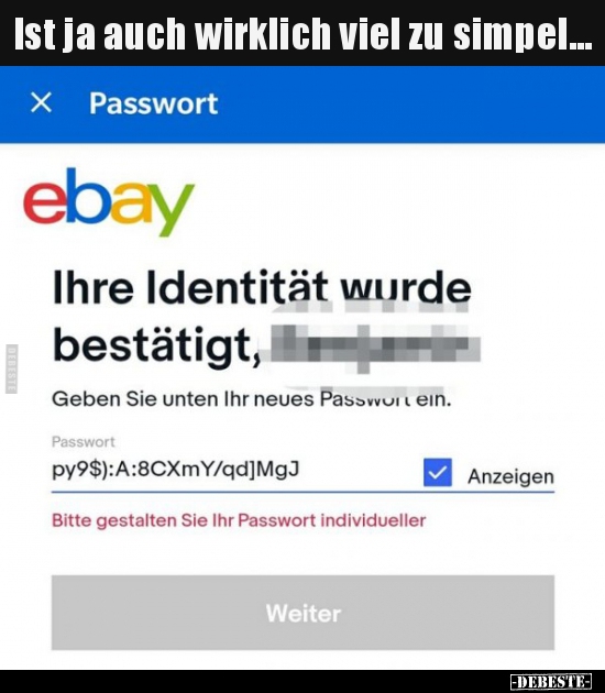 Ist ja auch wirklich viel zu simpel...