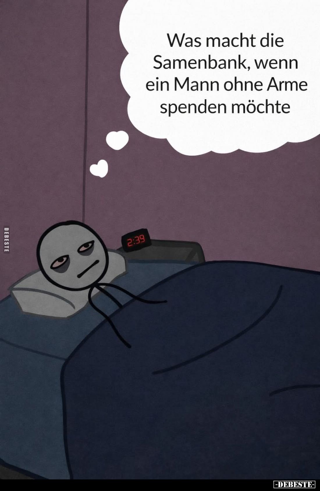 Was macht die Samenbank, wenn ein Mann ohne Arme spenden möchte.