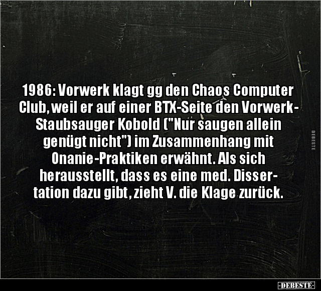 1986: Vorwerk klagt gg den Chaos Computer Club.. - Lustige Bilder | DEBESTE.de