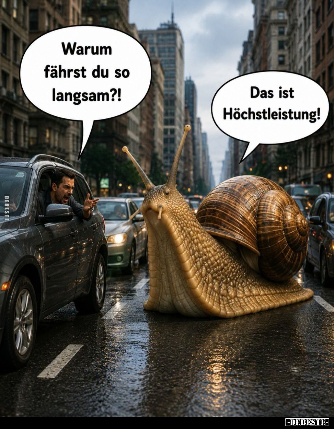 Warum fährst du so langsam?! -
Das ist Höchstleistung!