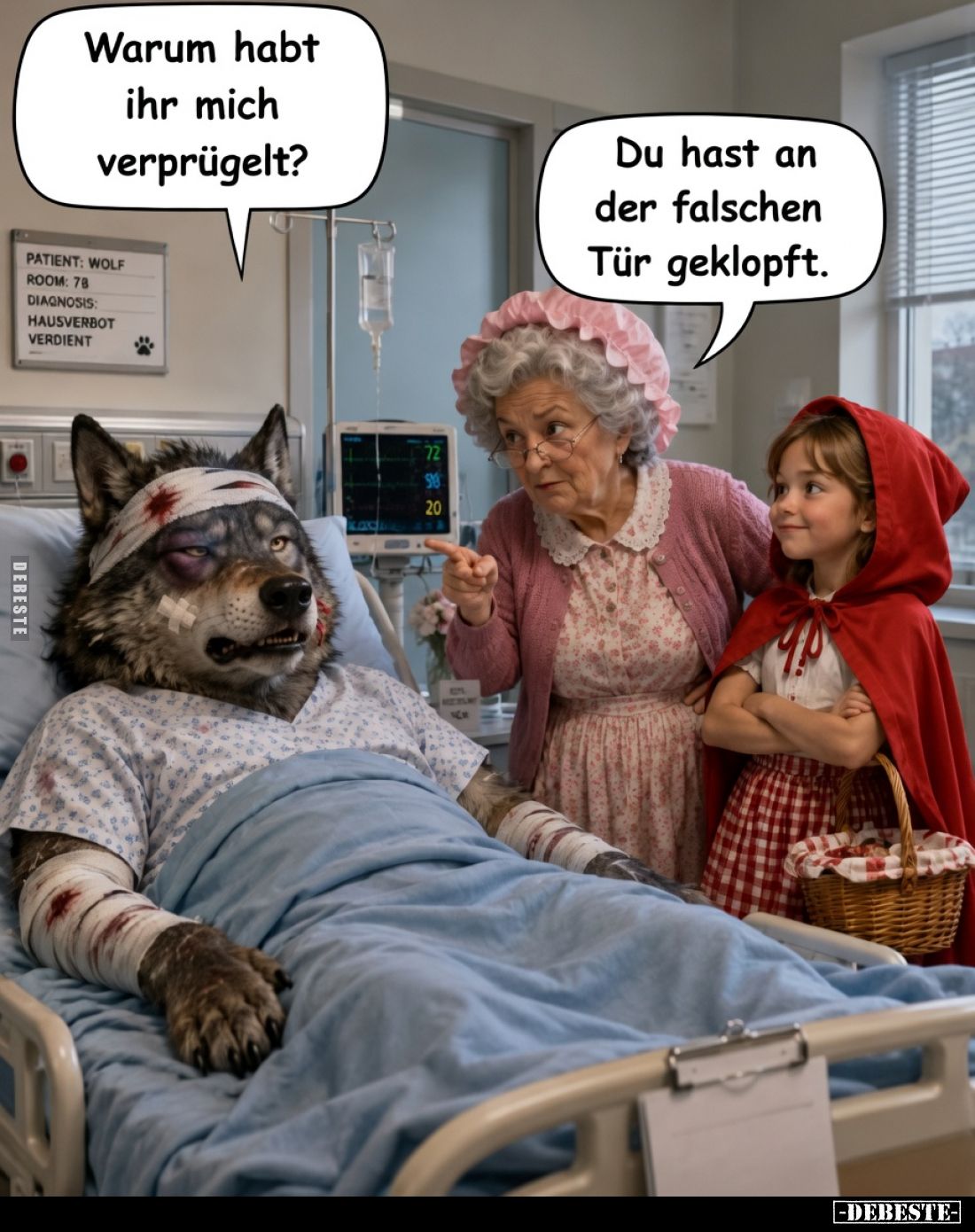 Warum habt ihr mich verprügelt?
Du hast an der falschen Tür geklopft.