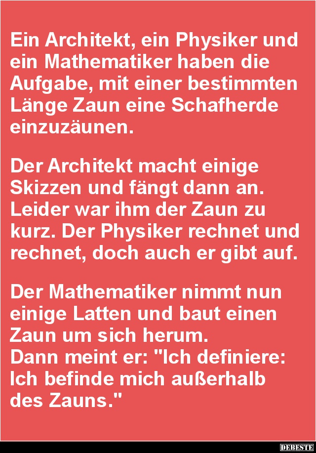 Ein Architekt, ein Physiker und ein Mathematiker.. - Lustige Bilder | DEBESTE.de