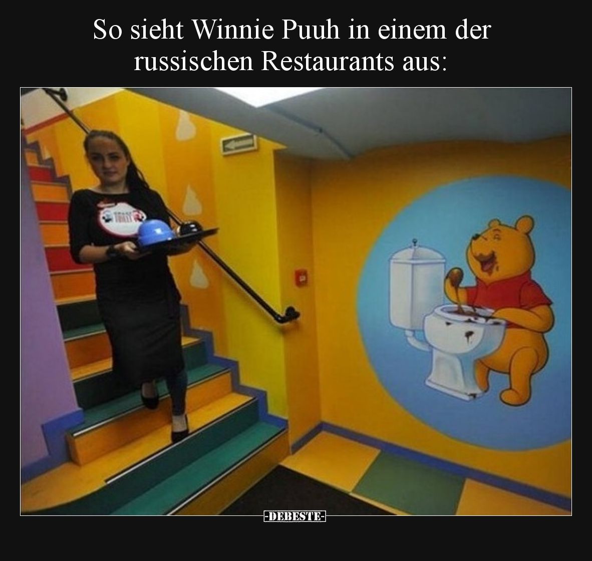 So sieht Winnie Puuh in einem der russischen Restaurants aus: