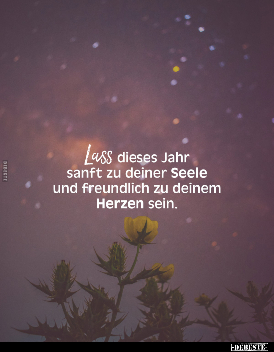 Lass dieses Jahr sanft zu deiner Seele.. - Lustige Bilder | DEBESTE.de