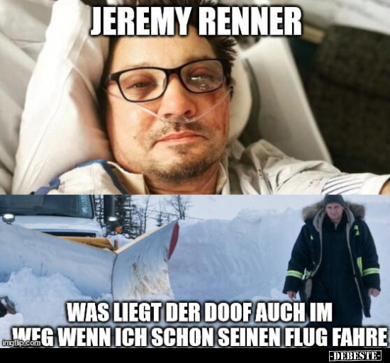 Jeremy Renner - Was liegt der doof auch im Weg, wenn ich.. - Lustige Bilder | DEBESTE.de