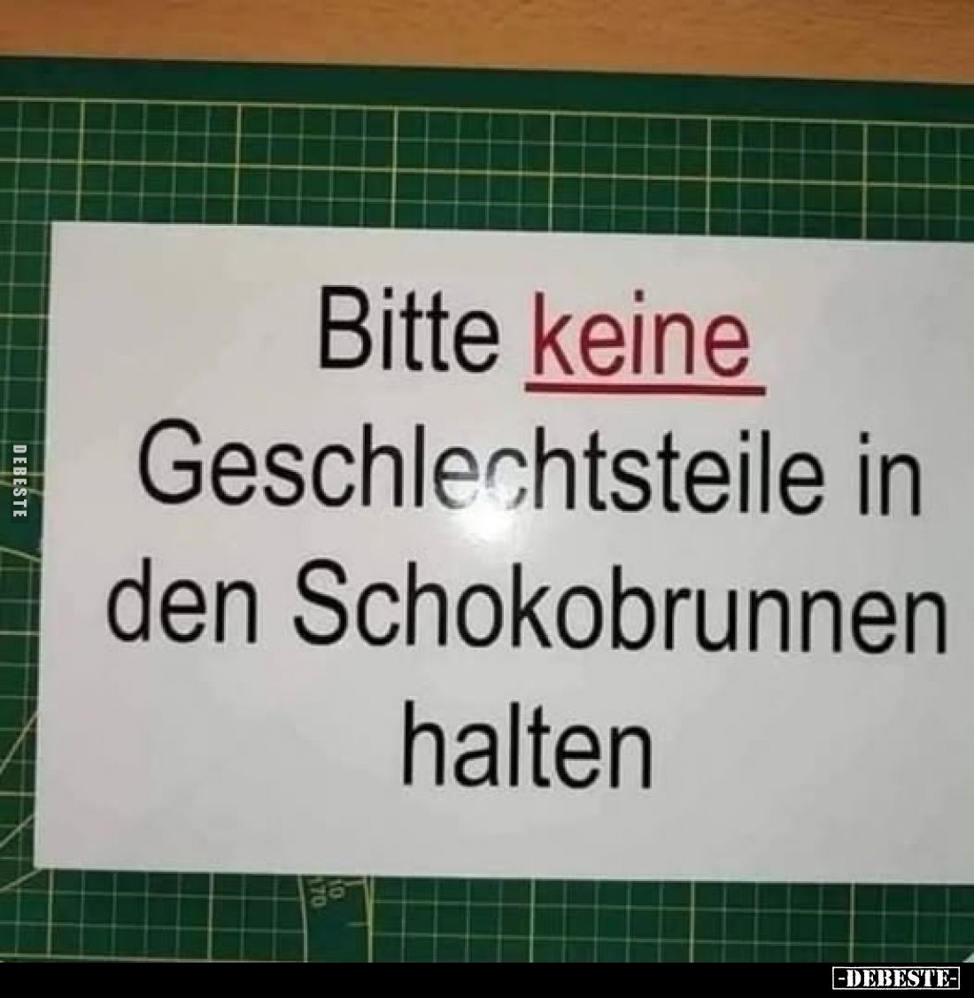 Bitte keine Geschlechtsteile in den Schokobrunnen halten
