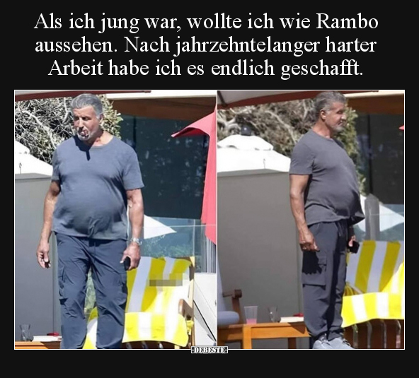 Als ich jung war, wollte ich wie Rambo aussehen. Nach.. - Lustige Bilder | DEBESTE.de