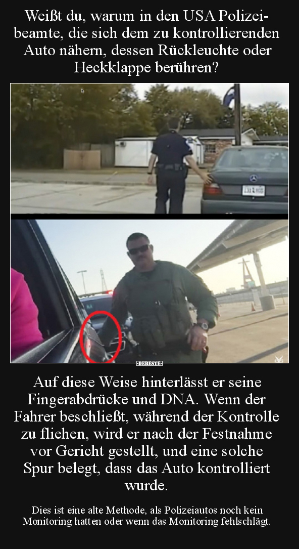 Weißt du, warum in den USA Polizeibeamte, die sich dem zu.. - Lustige Bilder | DEBESTE.de