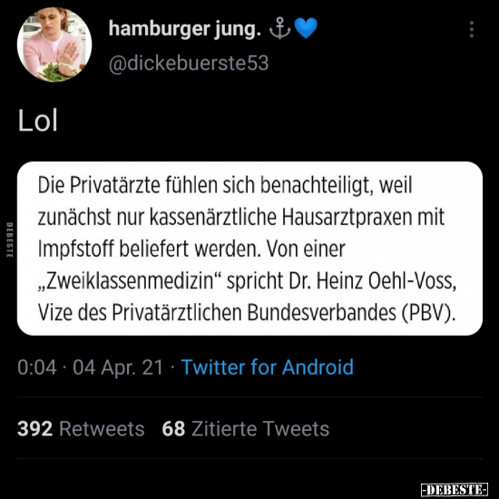 Die Privatärzte fühlen sich benachteiligt, weil zunächst..