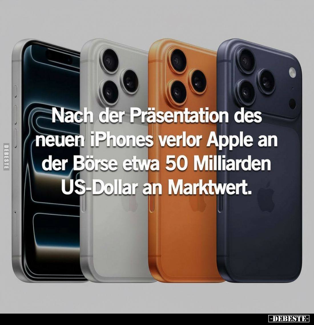 Nach der Präsentation des neuen iPhones verlor Apple an der Börse etwa 50 Milliarden US-Dollar an Marktwert.