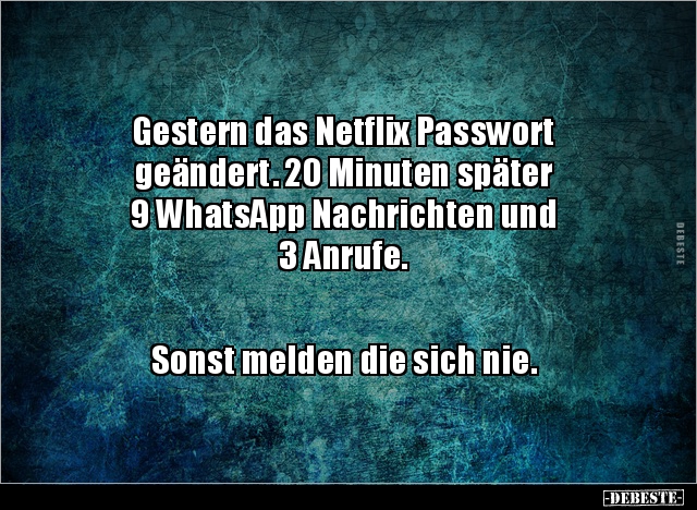 Gestern das Netflix Passwort geändert. 20 Minuten später.. - Lustige Bilder | DEBESTE.de
