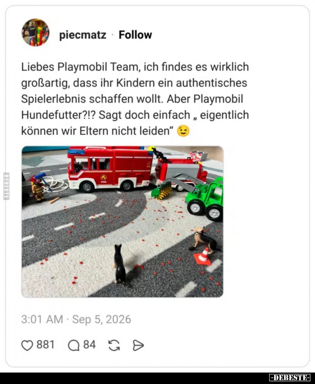 Liebes Playmobil Team, ich findes es wirklich großartig, dass ihr Kindern ein authentisches Spielerlebnis schaffen wollt. Abe...
