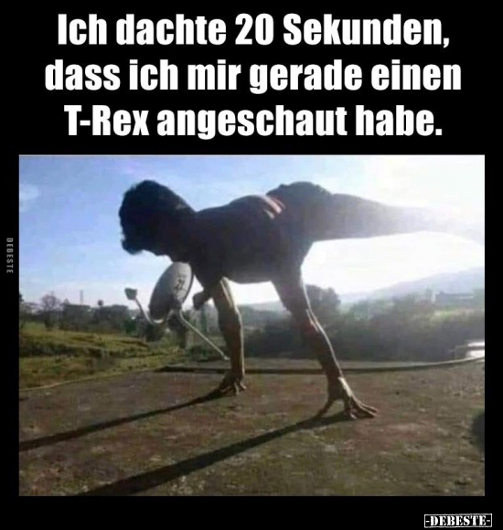 Ich dachte 20 Sekunden, dass ich mir gerade einen T-Rex.. - Lustige Bilder | DEBESTE.de