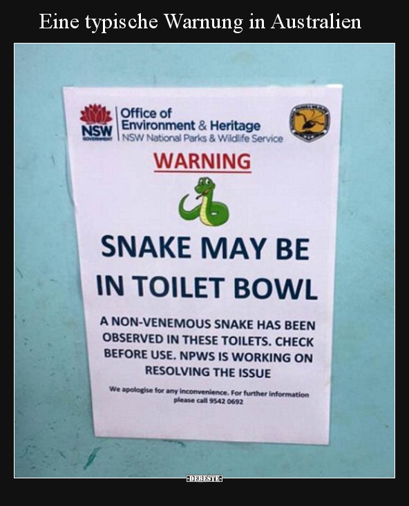 Eine typische Warnung in Australien.. - Lustige Bilder | DEBESTE.de