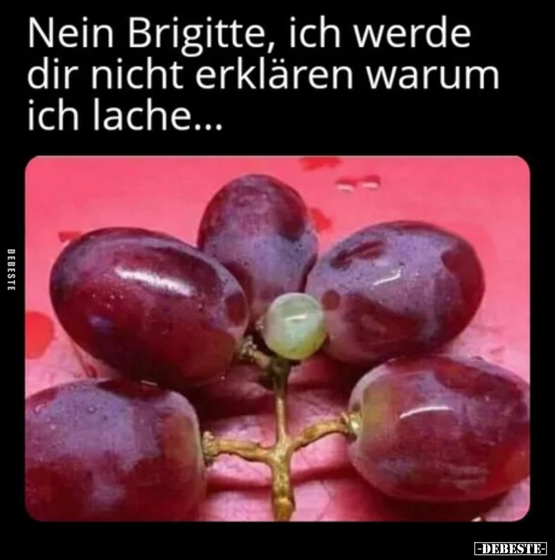 Nein Brigitte, ich werde
dir nicht erklären warum
ich lache...