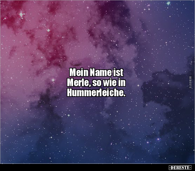 Mein Name ist Merle, so wie in Hummerleiche... - Lustige Bilder | DEBESTE.de
