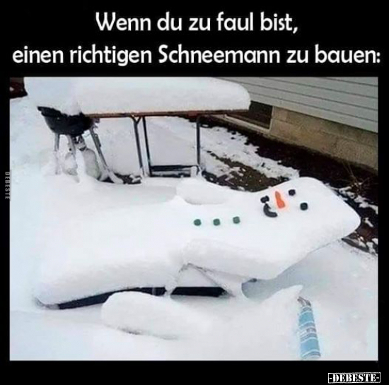 Wenn du zu faul bist, einen richtigen Schneemann.. - Lustige Bilder | DEBESTE.de