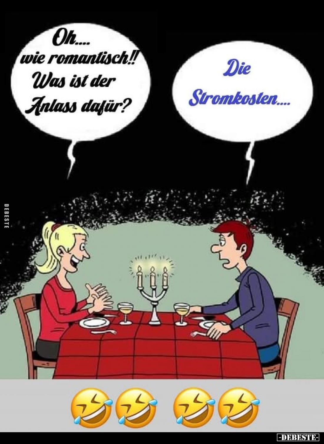 Oh.... wie romantisch!! Was ist der Anlass dafür?
Die Stromkosten....