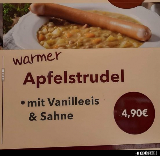 Warmer Apfelstrudel mit Vanilleeis.. - Lustige Bilder | DEBESTE.de