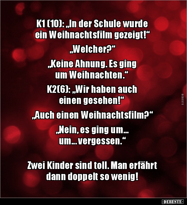 K1 (10): „In der Schule wurde ein Weihnachtsfilm.. - Lustige Bilder | DEBESTE.de