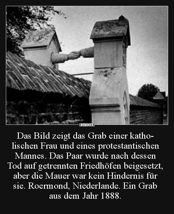 Das Bild zeigt das Grab einer katholischen Frau und eines.. - Lustige Bilder | DEBESTE.de