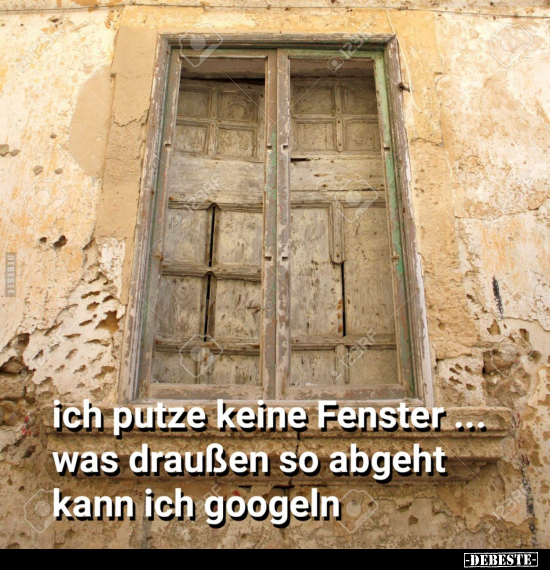 Ich putze keine Fenster... was draußen so abgeht kann ich.. - Lustige Bilder | DEBESTE.de