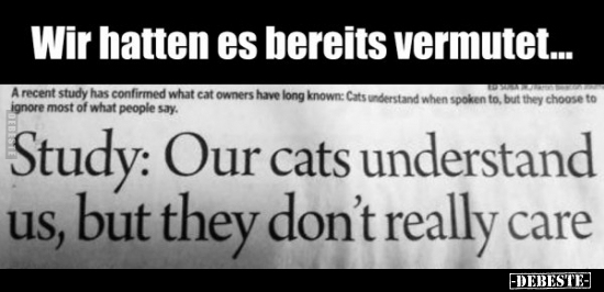 Wir hatten es bereits vermutet...