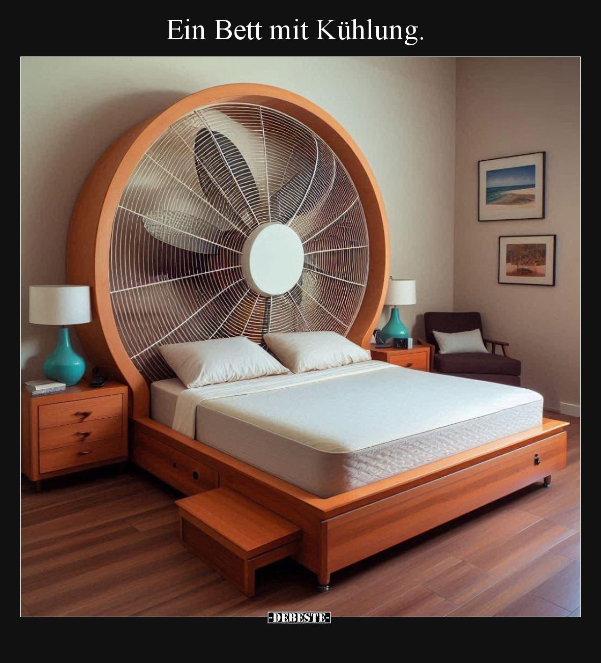 Ein Bett mit Kühlung