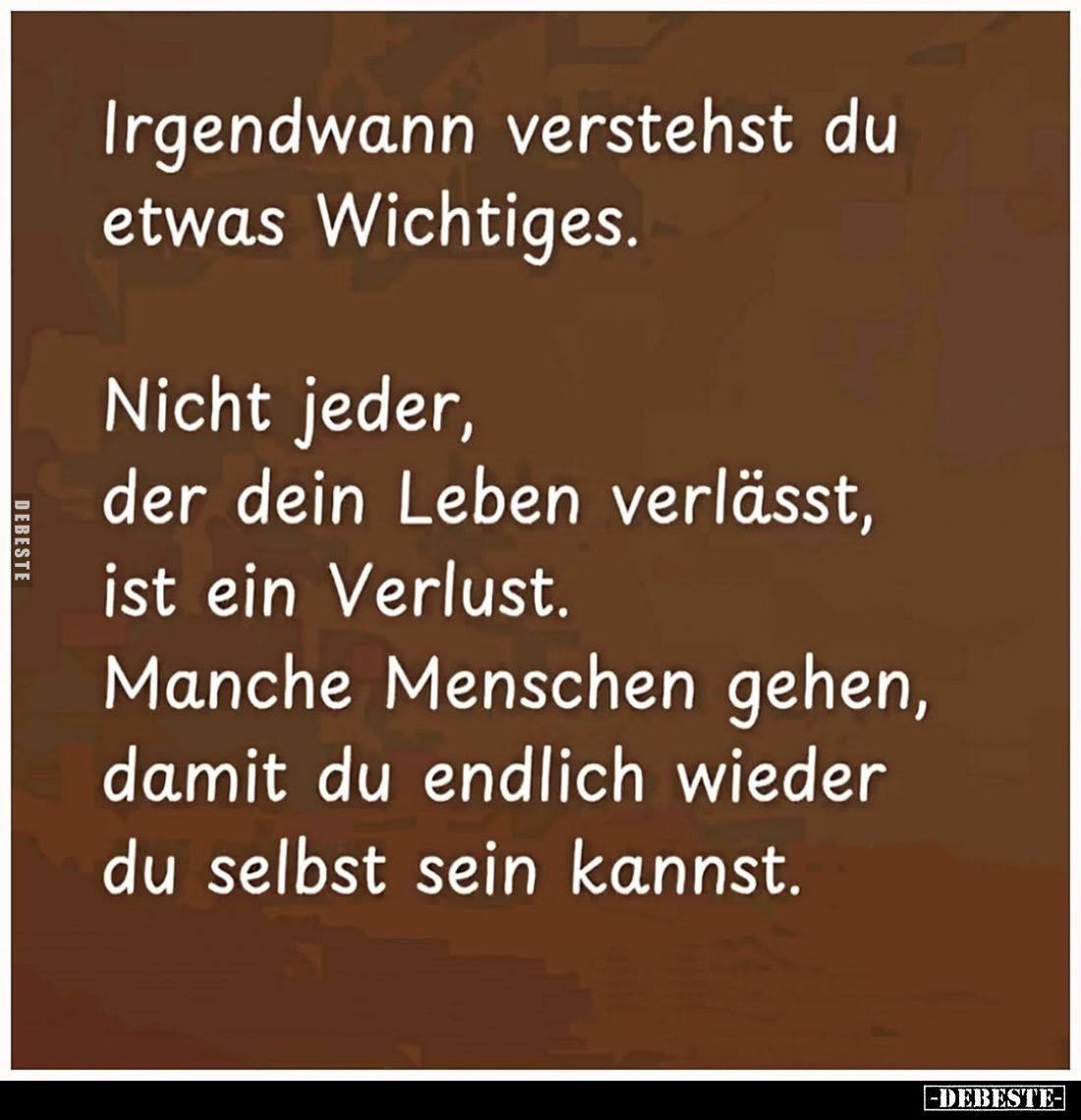 Irgendwann verstehst du etwas Wichtiges.
Nicht jeder, der dein Leben verlässt, ist ein Verlust.
Manche Menschen gehen, dami...