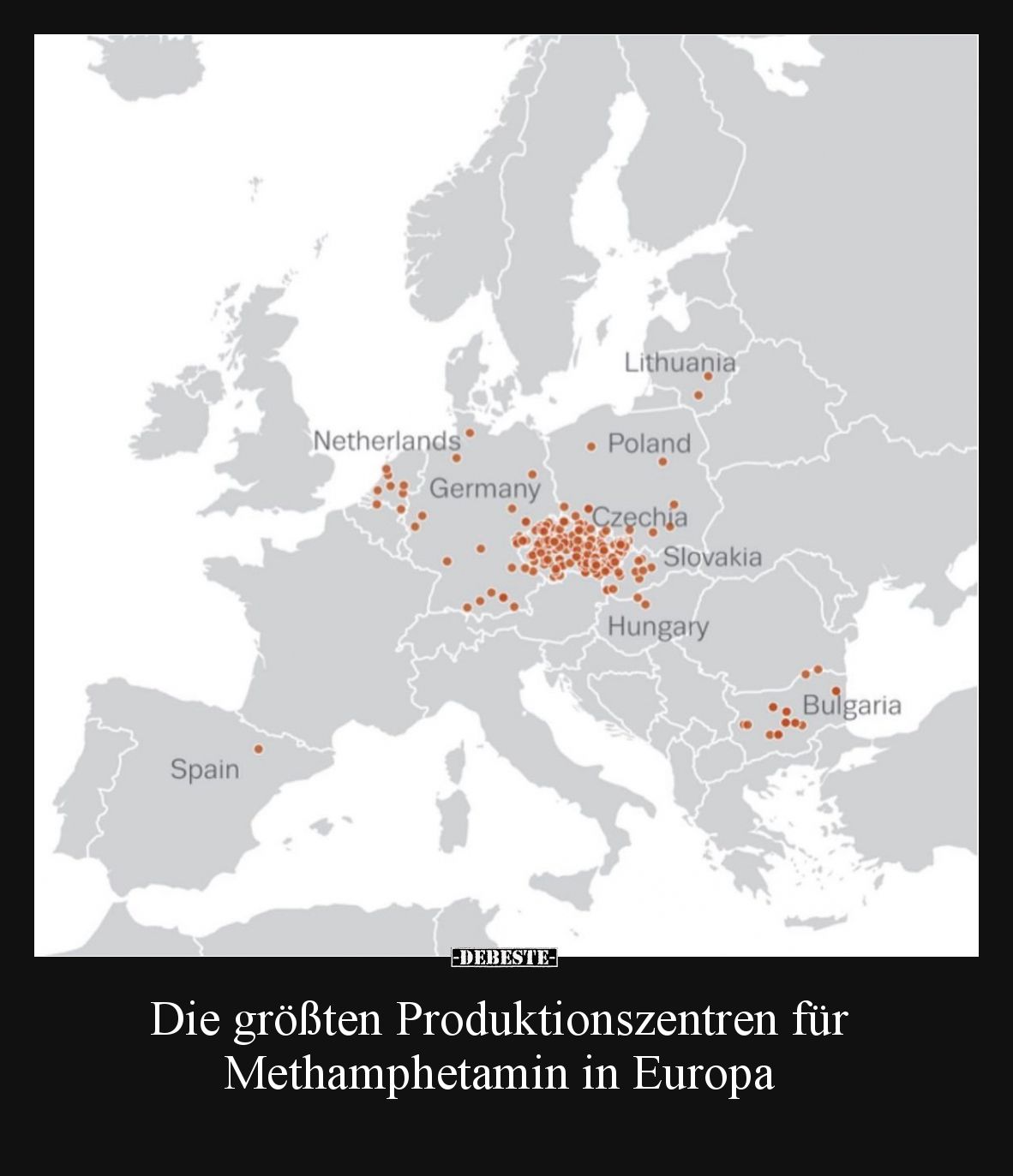 Die größten Produktionszentren für Methamphetamin in Europa
