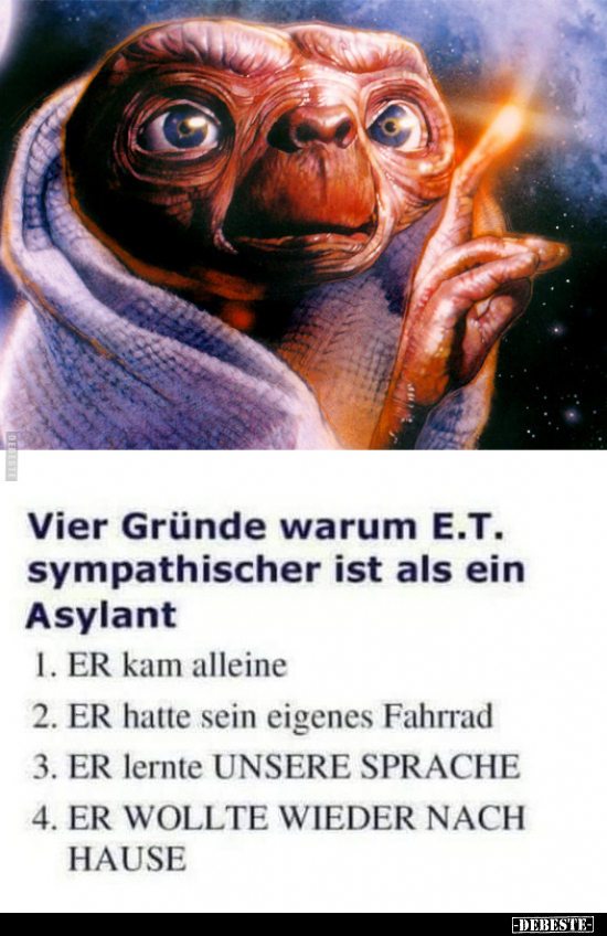 Vier Gründe warum E.T. sympathischer.. - Lustige Bilder | DEBESTE.de