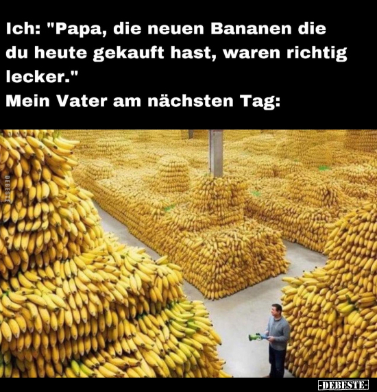Ich: "Papa, die neuen Bananen die du heute gekauft hast.." - Lustige Bilder | DEBESTE.de