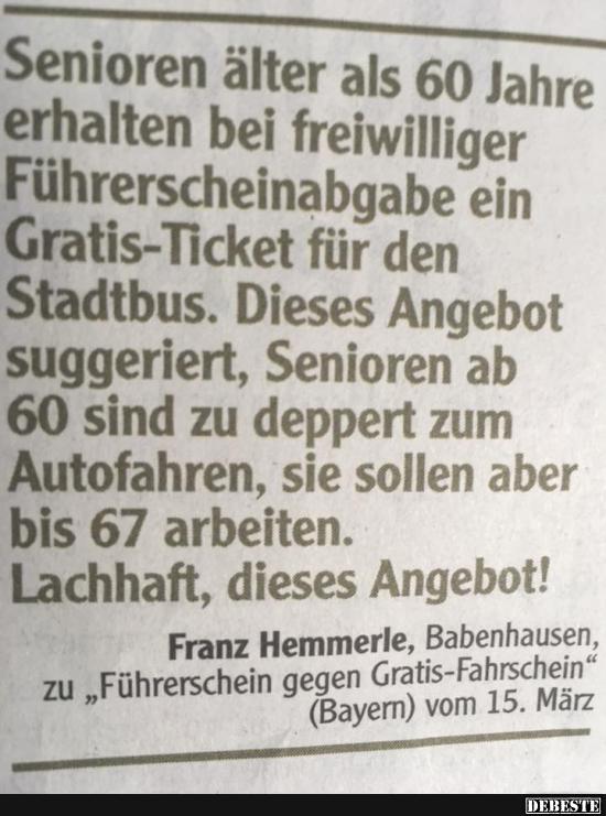 Senioren älter als 60 Jahre erhalten.. - DEBESTE.de