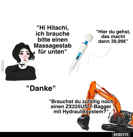 "Hi Hitachi, ich brauche bitte einen Massagestab.." - Lustige Bilder | DEBESTE.de