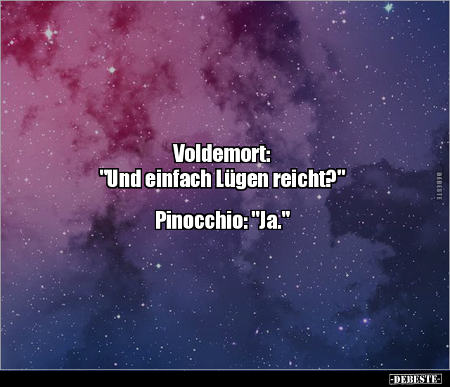 Voldemort: "Und einfach Lügen reicht?"... - Lustige Bilder | DEBESTE.de