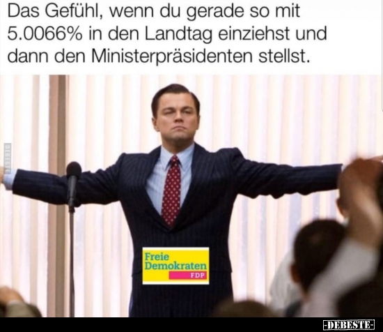 Das Gefühl, wenn du gerade so mit 5.0066% in den Landtag.. - Lustige Bilder | DEBESTE.de