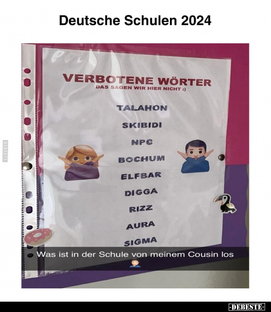 Deutsche Schulen 2024... - Lustige Bilder | DEBESTE.de