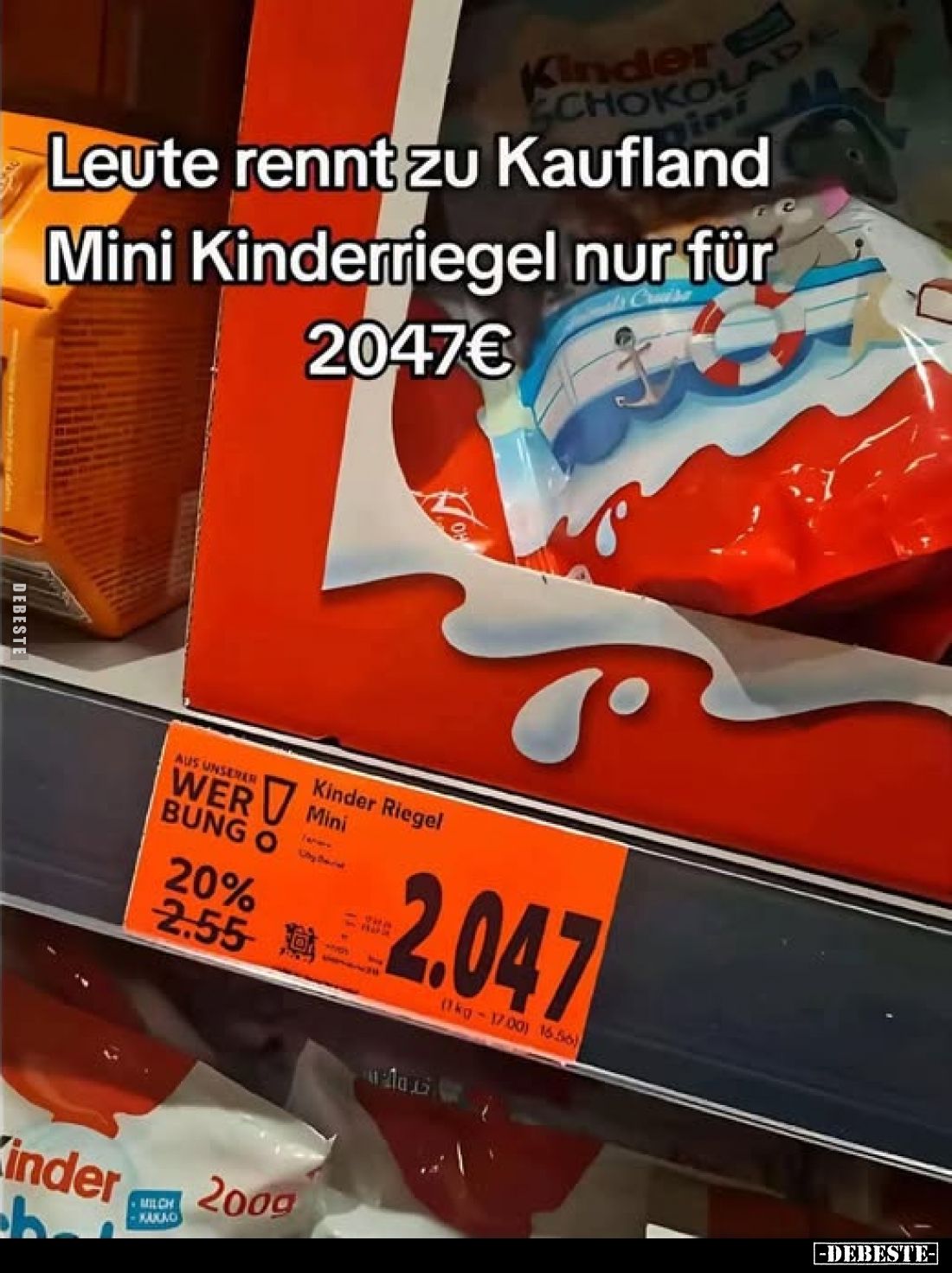 Leute rennt zu Kaufland Mini Kinderriegel nur für 2,047€