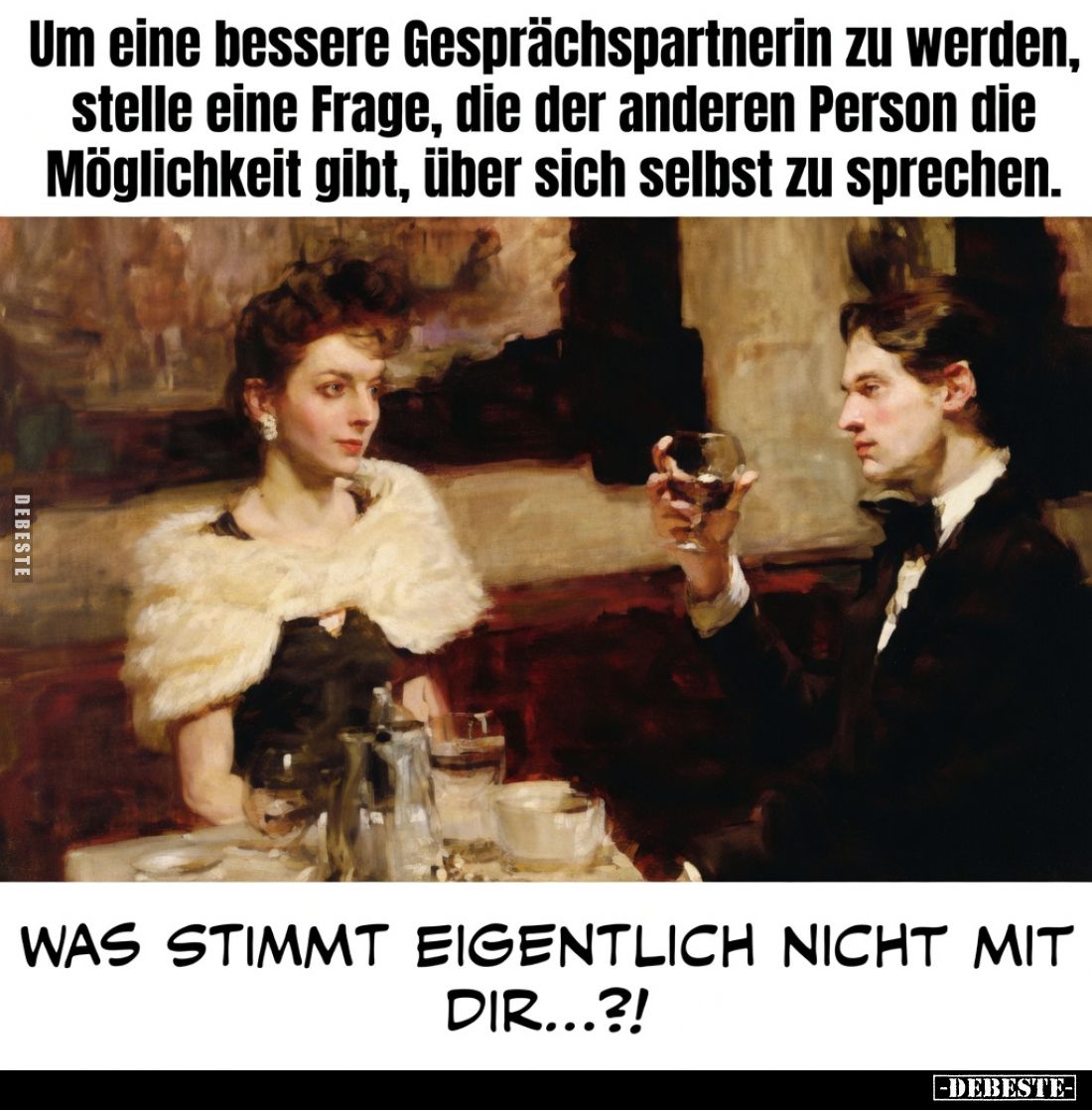 Um eine bessere Gesprächspartnerin zu werden, stelle eine Frage, die der anderen Person die Möglichkeit gibt, über sich selbs...