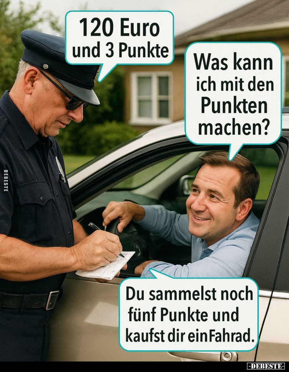 120 Euro und 3 Punkte. -
Was kann ich mit den Punkten machen? -
Du sammelst noch fünf Punkte und kaufst dir ein Fahrad.