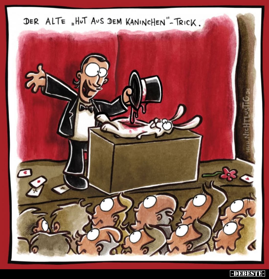 Der alte "Hut aus dem Kaninchen"-Trick.