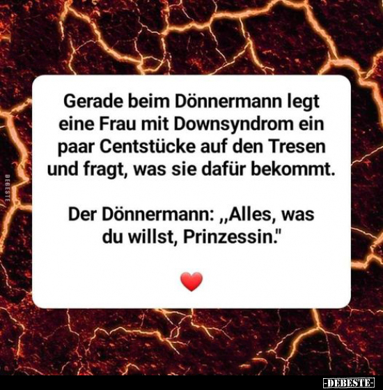 Gerade beim Dönnermann legt eine Frau mit Downsyndrom ein.. - Lustige Bilder | DEBESTE.de