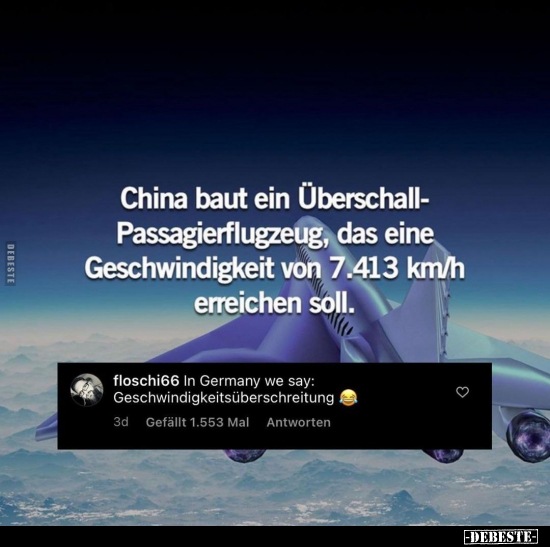 China baut ein Überschall-Passagierflugzeug, das eine.. - Lustige Bilder | DEBESTE.de